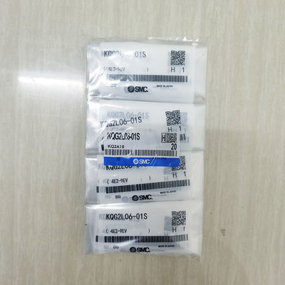 SS316 L-Shaped Threaded Gas Pipe Joint KQG2L06-01S SMC IOC (مجموعه لوله های گازی گره دار شکل L)