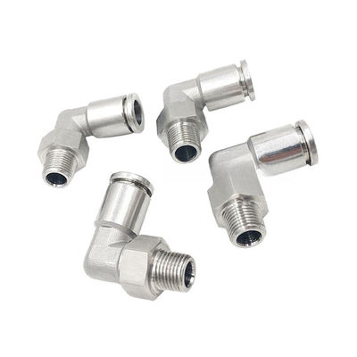 فشرده سازی لوله های پنوماتیک SUS 316L 90 درجه زاویه راست لوله مشترک KQG2L06-01S