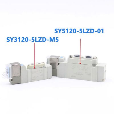 اندازه پورت Ø6 SY3420-6LZD-C6 SMC Pneumatic Solenoid Valve3 موقعیت مرکز خروجی DC12V