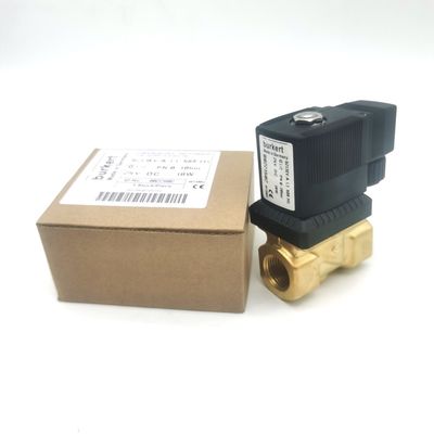 Burkert 00221654 6213 نوع G1/2 2/2 به طور معمول بسته 1.3 سوراخ جریان، EPDM مهر و موم شده -30 ~ + 90 ° C بدن شیر مس DC24V 8W 0-10bar