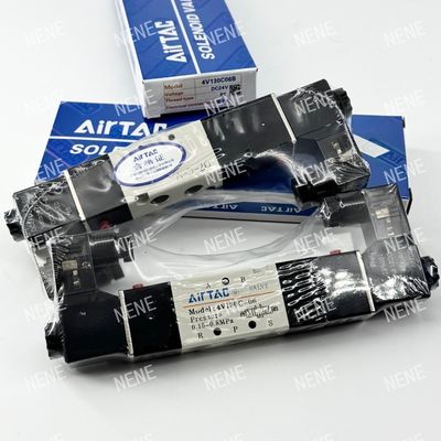 5 راه 3 موقعیت 4V130E-06 هوا مایع AIRTAC شیر سولینوئید با بدن آلومینیوم آلیاژ