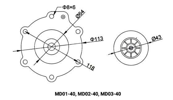 1.5 اینچ MD01-40 MD02-40 MD03-40 دیافراگم برای شیر نبض TH5840 TH5440 1 1/2