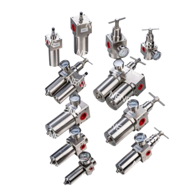 SR400 3/8 اینچ 1/2 اینچ اندازه رزوه ای فیلتر پنوماتیک رگولاتور روان کننده شیر تنظیم فشار استیل ضد زنگ