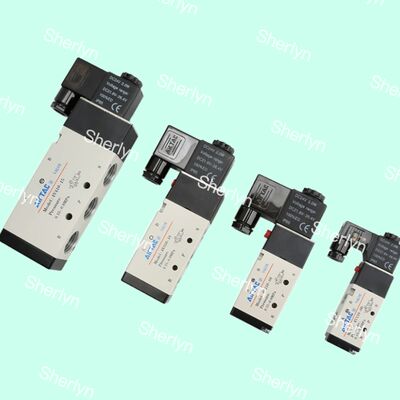 شیر برقی دو موقعیتی و پنج راهی AIRTAC مدل 4V210/110/310/410-10/08/06-DC24V-AC220V