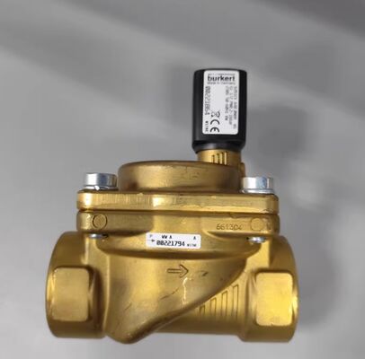 00221864 00221863 00221862 BURKERT نوع 6281 G1 1/2 2/2 به طور معمول بسته 40.0 سوراخ جریان NBR آب‌بندی شده بدنه شیر برنجی