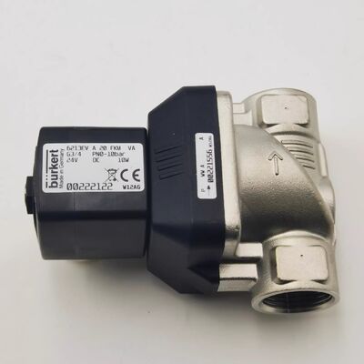 BURKERT 00222122 00222123 00222125 6213EV A 20 FKM VA G3/4 PN0-10bar دریچه سولناید فولاد ضد زنگ