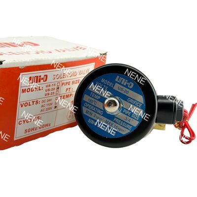 US-20 UNID 3/4" فلز پیستون پنوماتیک ولول سولینوئید -5°C ~ 185°C ولول آب