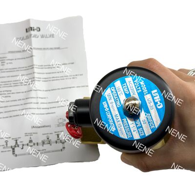 شیر برقی پیستونی برنجی US-40، نرمال بسته، UNID، دیافراگم 1 1/2 اینچ، سوراخ 30 میلی متر، دمای -5 درجه سانتیگراد تا 185 درجه سانتیگراد