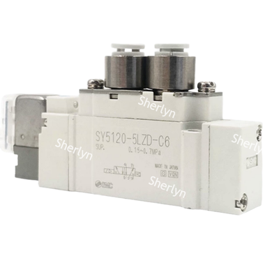 قطب الکترومغناطیسی کامپکت M5 Port DC12V Pilot Solenoid Valve SMC SY3120-6LZD-M5 قدرت کم برای توزیع SMT