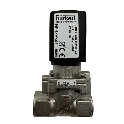 شیر کنترل سلونوئیدی صنعتی با جریان بالا Burkert 6281 G1 2/2 NC بدنه فولاد ضد زنگ، آب‌بند مقاوم در برابر سایش EPDM، دهانه جریان 25 میلی‌متر، کویل 8 وات DC24V AC24V AC220V قابل انتخاب 00222019 00222020 00222021