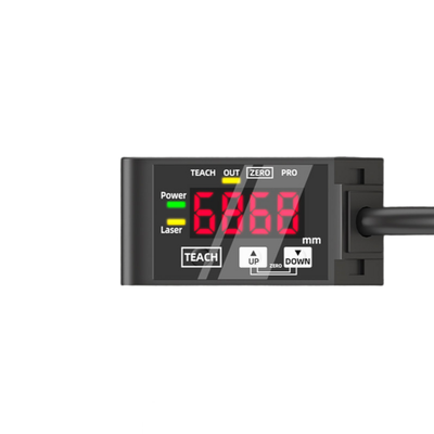 HG-C1200 آشکارساز جابجایی لیزر قرمز قابل مشاهده پایداری دمایی 0.05 درصد Fs در هر درجه سانتیگراد حالت قابل انتخاب روشن/تاریک برای تست موقعیت صنعتی