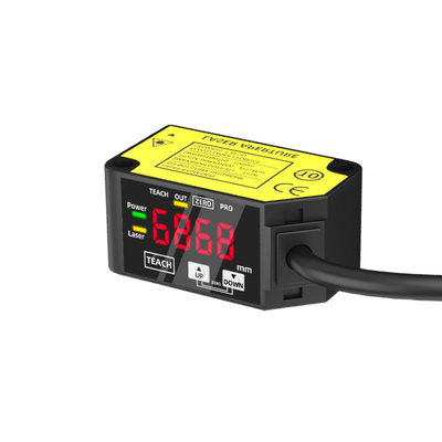 HG-C1200 آشکارساز جابجایی لیزر قرمز قابل مشاهده پایداری دمایی 0.05 درصد Fs در هر درجه سانتیگراد حالت قابل انتخاب روشن/تاریک برای تست موقعیت صنعتی