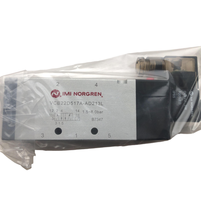 3350 L/min High Flow NORGREN VCB22D517A-AD213L Solenoid Valve G1/2 24VDC 5/2 Spring Return Pneumatic Spool Valve IP65 Aluminum Body
