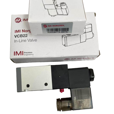 شیر برقی فنری بازشو نورگرن VCB22B417A-AB219J G1/4 AC220V 3/2 NC شیر جهت دار پنوماتیک برای دستگاه قالب گیری بادی