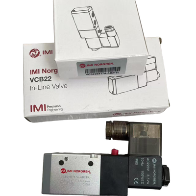 شیر برقی فنری بازشو نورگرن VCB22B417A-AB219J G1/4 AC220V 3/2 NC شیر جهت دار پنوماتیک برای دستگاه قالب گیری بادی