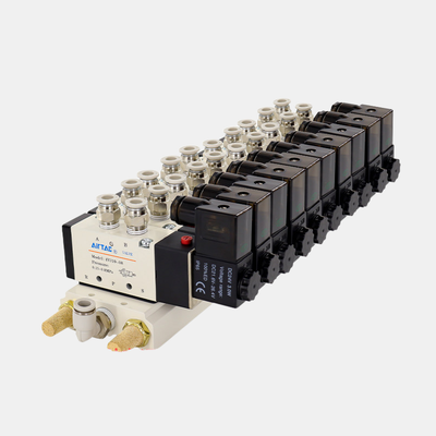Airtac 4V310-10 Solenoid Valve Manifold Group 7 8 9 10 Station Central Air Inlet Aluminum Alloy Base Unified Exhaust Layout For Multi Channel Air Control