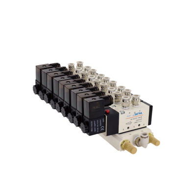 مونتاژ شیر برقی کنترلی جهت دار ایرتک 4V210-08، بسته شیر ترکیبی 7 تا 10 ایستگاه، مسیر جریان کوتاه، نشتی هوای کم برای سیستم کنترل هوای چند کاناله