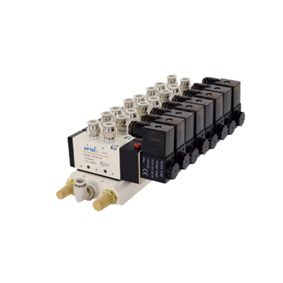 مونتاژ شیر برقی کنترلی جهت دار ایرتک 4V210-08، بسته شیر ترکیبی 7 تا 10 ایستگاه، مسیر جریان کوتاه، نشتی هوای کم برای سیستم کنترل هوای چند کاناله
