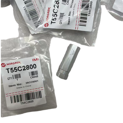 شیر یک طرفه پنوماتیک فشرده T55C2800 IMI Norgren G1/4 BSPP Thread Lightweight Non Return Valve For Robot Pneumatic Circuit