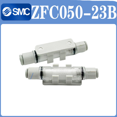 SMC ZFC050‑23B Ultra Compact Negative Pressure Pneumatic Filter Transparent Polycarbonate Shell Visible Dirt Check Fit Air Nitrogen For Small Desktop Pick And Place Automation Pipeline