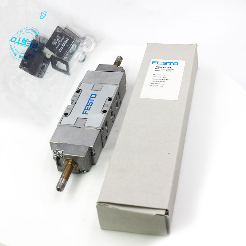 شیر برقی Festo JMFH-5-1/8-B 30486 Tiger 2000، 5/2، دو بوبین، جداگانه فروخته می‌شود، G1/8، پیلوت داخلی