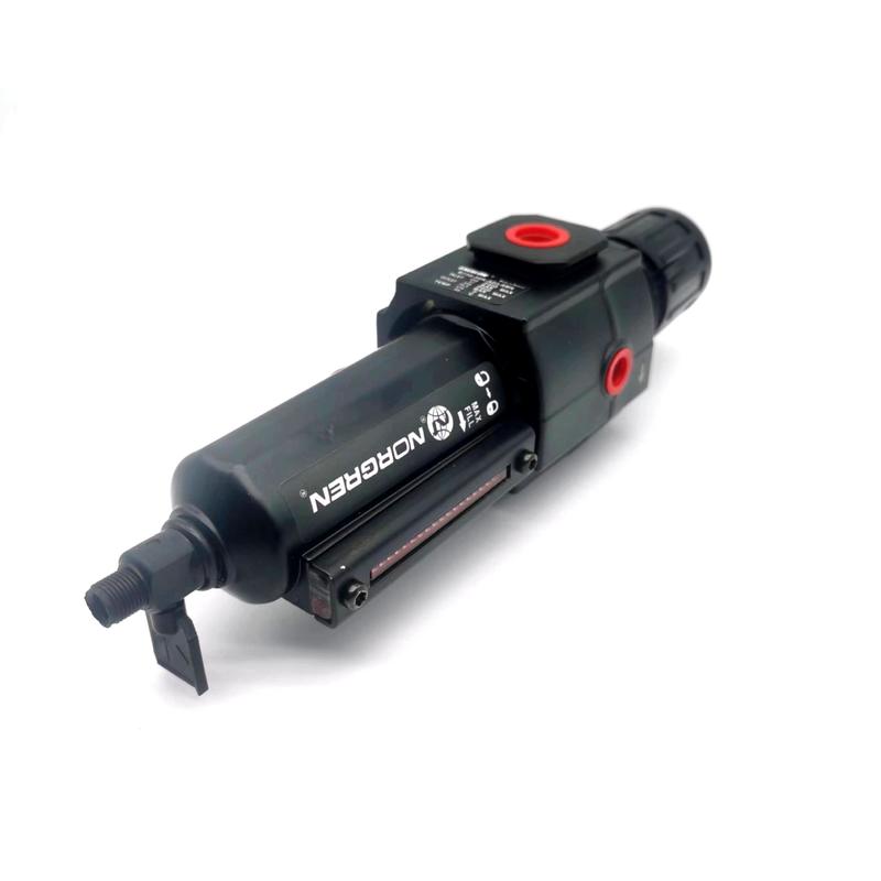 فیلتر/رگولاتور Norgren B72G-2AK-QW2-RMG با اندازه 1/4 اینچ PTF، تخلیه دستی، 25 میکرون، 5-150 PSI، سری B72G