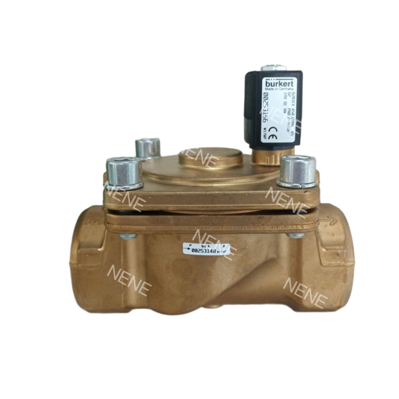 شیر برقی بورکرت 00221851 6281 G3/4 2/2 به طور معمول بسته 20.0 سوراخ جریان NBR آب‌بندی شده بدنه شیر برنجی AC24V 8W