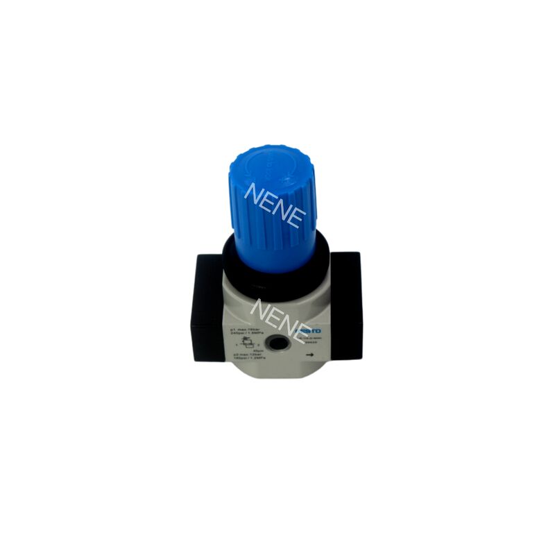 تنظیم کننده فشار دیافراگم به طور مستقیم Festo LR-1/4-D-MINI-MPA 8002275 آلیاژ روی با اندازه گیری MPA G1/4 0.5-12 bar 1500L / min Knob Rotary Lockable