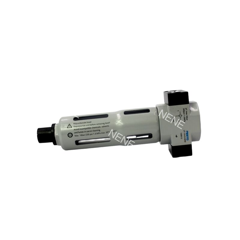 رگولاتور فیلتر آلیاژ روی با گیج، تخلیه دستی G3/8، 0.5-12 بار، Festo LFR-3/8-D-MINI-MPA 8002296، فیلتر 40 میکرومتر