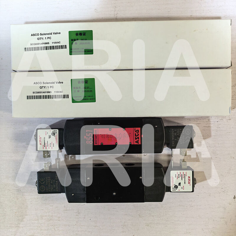 ASCO SC8551A018MS SC8551A017MS 24DC AC110V آلومینیوم 4 طرفه 1/4 در شیر برقی پایه نامور