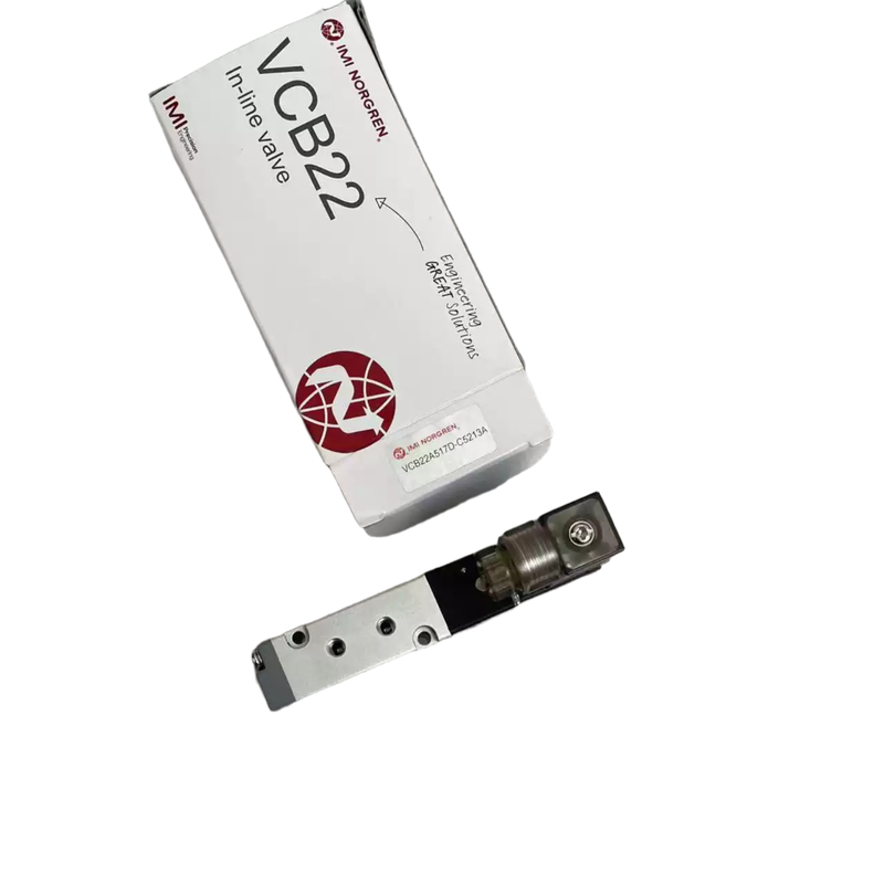شیر برقی مینی پورت M5 IMI Norgren VCB22A517D-C5213A شیر جهت دار پنوماتیک 24VDC 5/2 برای الکترونیک دقیق اندازه فشرده با نشانگر LED