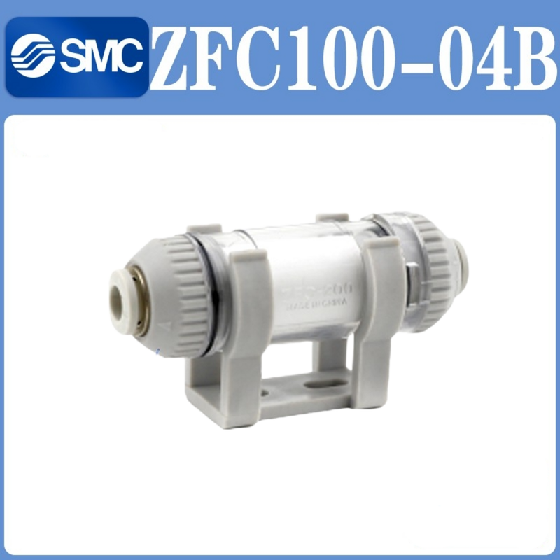 فیلتر مکش هوای خطی SMC ZFC100-04B سری ZFC با فیلتراسیون 10 میکرومتر برای لوله 4 میلی متری، براکت قفل ضد چرخش، جلوگیری از آسیب آلودگی به مدار پنوماتیک تخلیه کننده خلاء