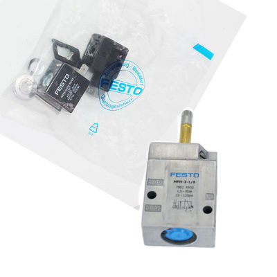 فستو MFH-3-1/8 7802 شیر سولینوئید الکتریکی AC220V تنظیم مجدد بهار مکانیکی