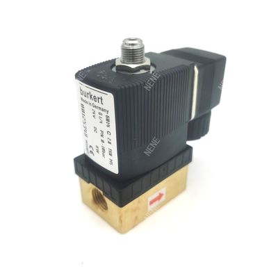 FKM Seal Solenoid Valve G1/4 Inch G1/4 Inch 00125304 6013 نوع عمل مستقیم 2/2 به طور معمول بسته 3.0 سوراخ جریان FKM Seal 220VAC 8W 0 ~ 10bar بدن شیر مس