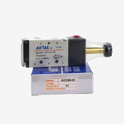 بدنه شیر تکی ایرتک 4V210-08، شیر جهت‌دار پنوماتیک 5/2 راه، پورت رزوه 1/4 اینچ، اسپول کشویی آلیاژ آلومینیوم برای مونتاژ کویل جداگانه جایگزین